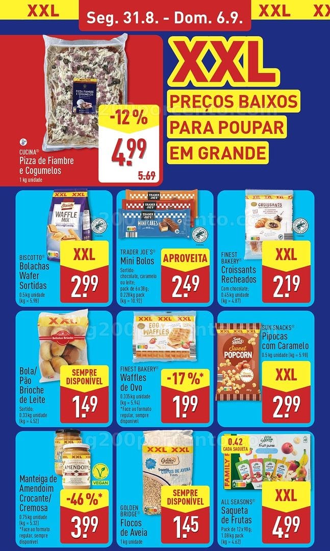 Antevisão Folheto ALDI XXL Preços Baixos Promoções de 31 agosto a 6 setembro